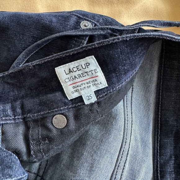 RARE Levi’s Made and Crafted Lace-Up Cigarette Slim Velvet Denim Jeans - Picture 8 of 8